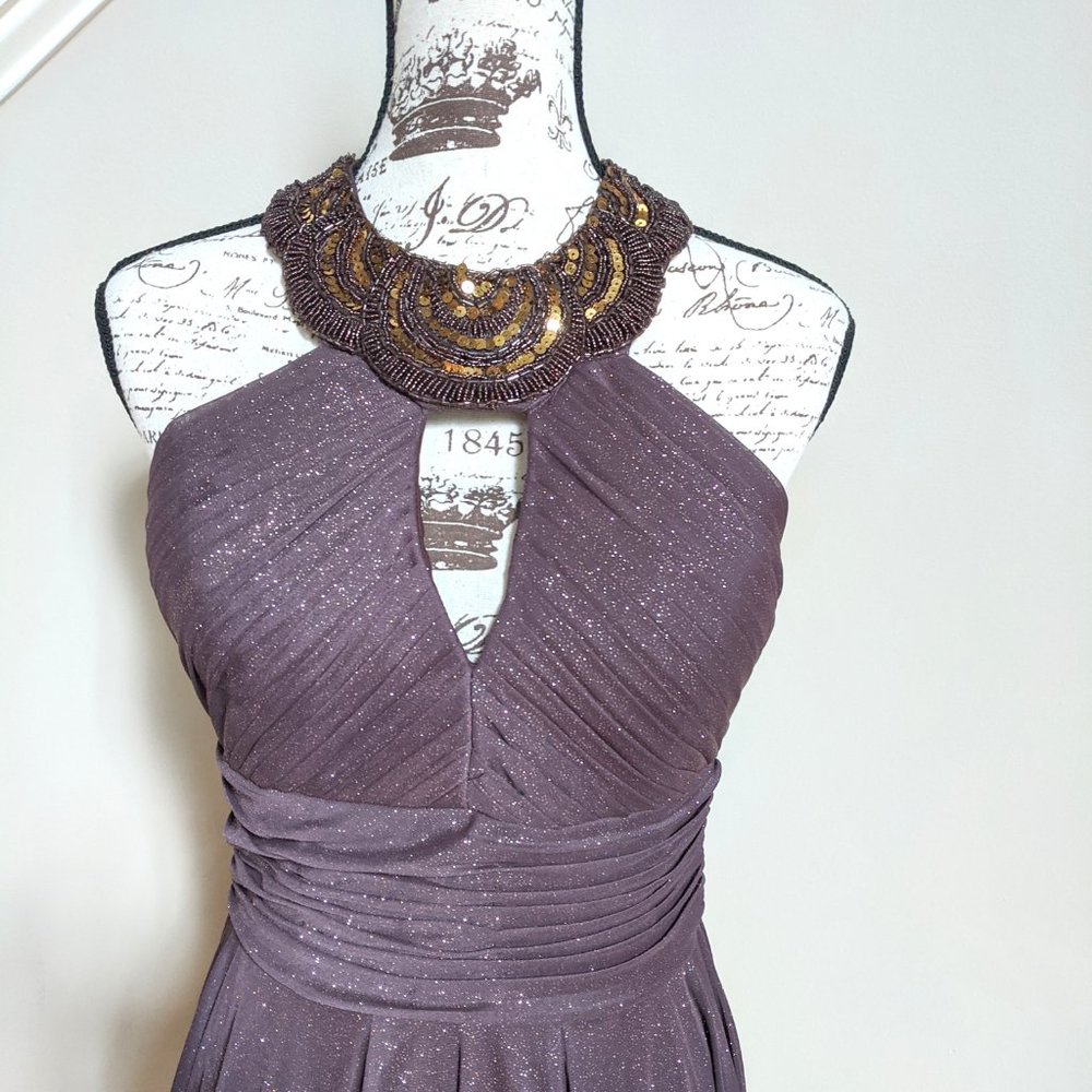 Sparkle Ruched Halter Formal Dress size 6